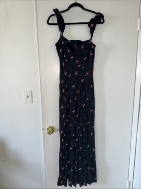 Flynn Skye Black Maxi Dress with Pink Floral Print